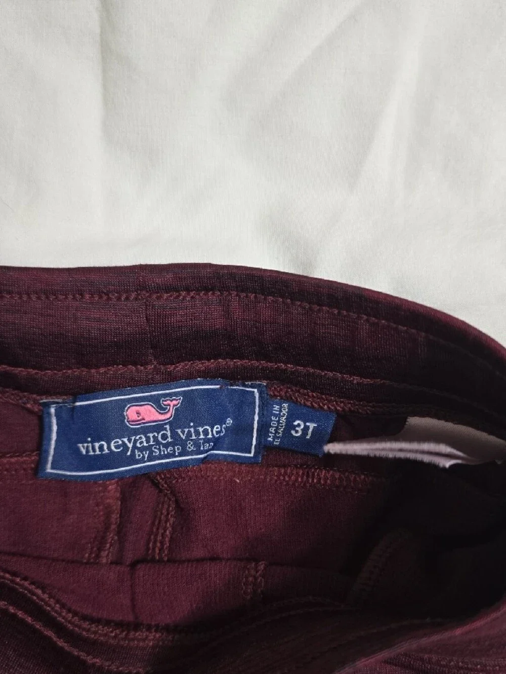 Vineyard Vines Kids Burgundy Drawstring Joggers